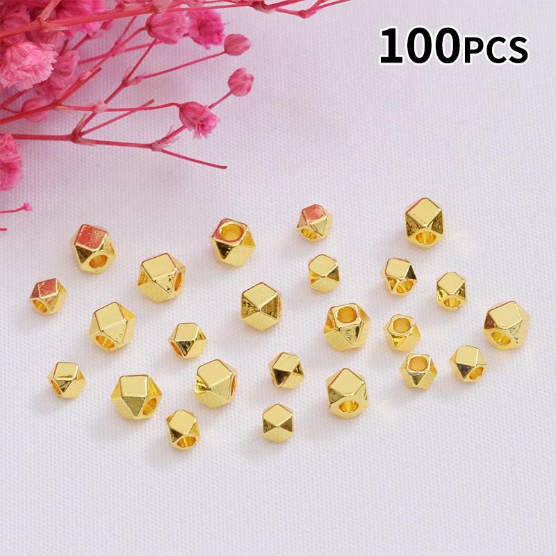 Jewelry Making Classes - 100 Peças de Contas Espaçadoras Multifacetadas