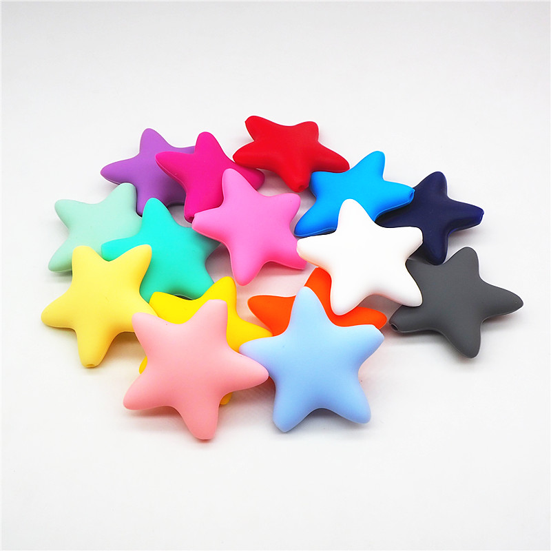 Jewelry Making For Dummies - Chengkai-contas estrela de silicone para bebê,