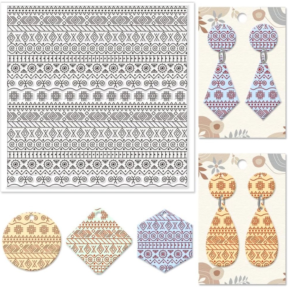 Jewelry Making Mold - Textile geométrico silicone textura carimbo moldes