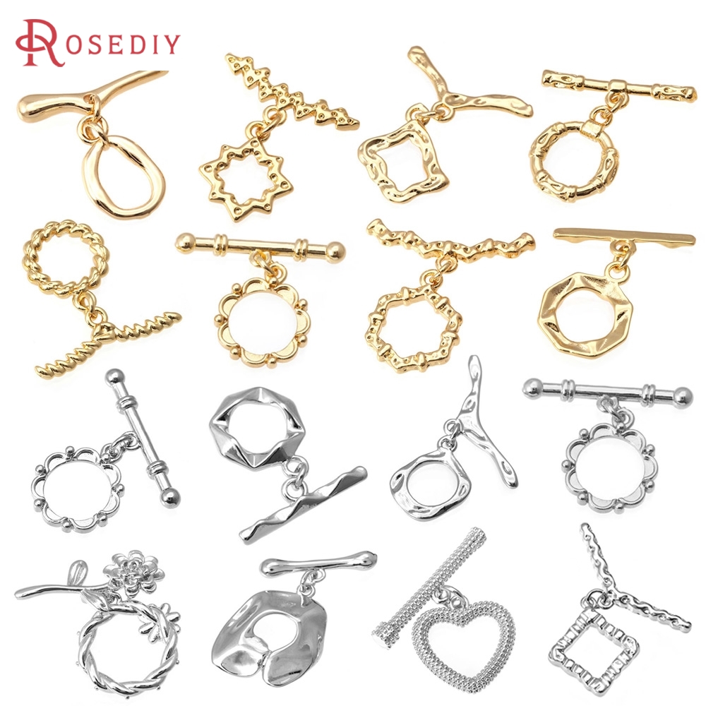 Jewelry Making Pieces - 6 conjuntos de fechos redondos de