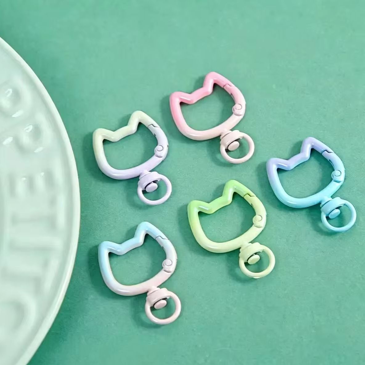 Jewelry Making Material - 5-10 Peças Mosquetão Gradiente Gato Fofo