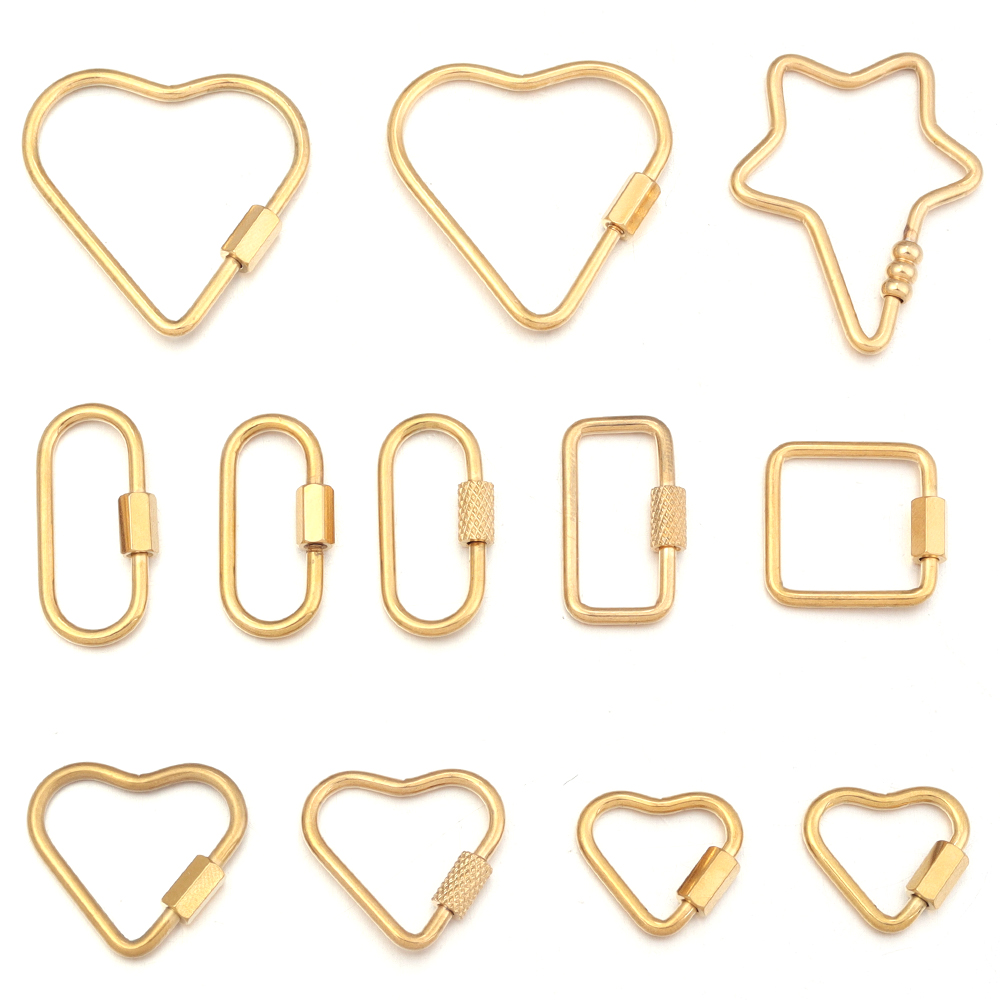2pcs ouro aço inoxidável coraç - Jewelry Making Designs avaliação e preço