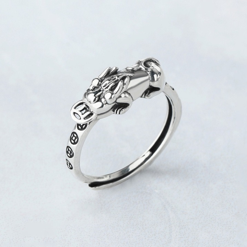 Anel Pixiu Prateado Novo Estil - Jewelry Making Classes avaliação e preço